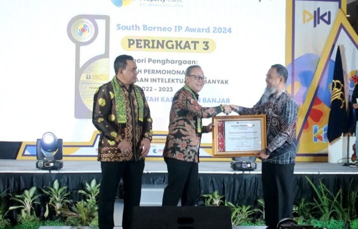Pemerintah Kabupaten Banjar Raih Penghargaan Terbaik Tiga Permohonan Terbanyak Kekayaan Intelektual