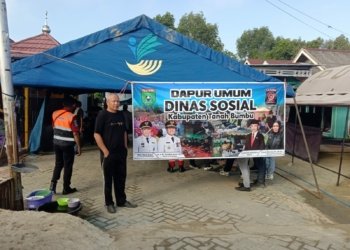 Dinsos Tanbu Dirikan Dapur Umum Pasca Kebakaran Di Kelurahan Tungkaran Pangeran