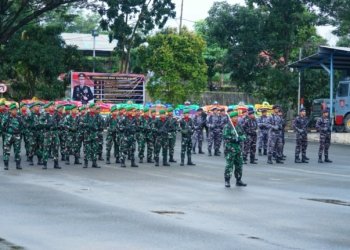 HUT Bhayangkara ke-78, TNI Polri Upacara di Halaman Polres Tanah Bumbu
