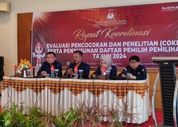 KPU Tanbu Gelar Rakoor Evaluasi Coklit Daftar Pemilih Tahun 2024