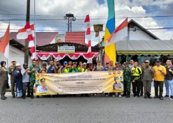 Babinsa Dan Bhabinkamtibmas Liang Anggang Dukung Desa Binaan Ikut Lomba Pos Kamling Tingkat Provinsi Kalsel 