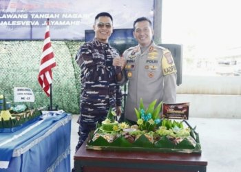 Perkuat Sinergitas TNI-Polri, Kapolres Kotabaru Bersilaturahmi ke Mako Lanal Kotabaru