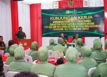 Dandim dan Persit Tanbu Lakukan Kunjungan Kerja ke Ke Koramil di Wilayah Tanah Bumbu