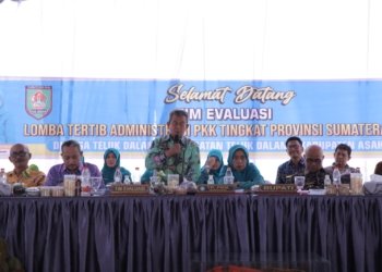 Desa Teluk Dalam di Kunjungi Tim Evaluasi Lomba Tertib Administrasi PKK Tingkat Provsu
