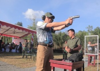 Dandim 1006/Banjar Hadiri Kejuaraan Menembak Shooting Competition Danrem 101/Antasari HUT Ke -79 Kemerdekaan RI