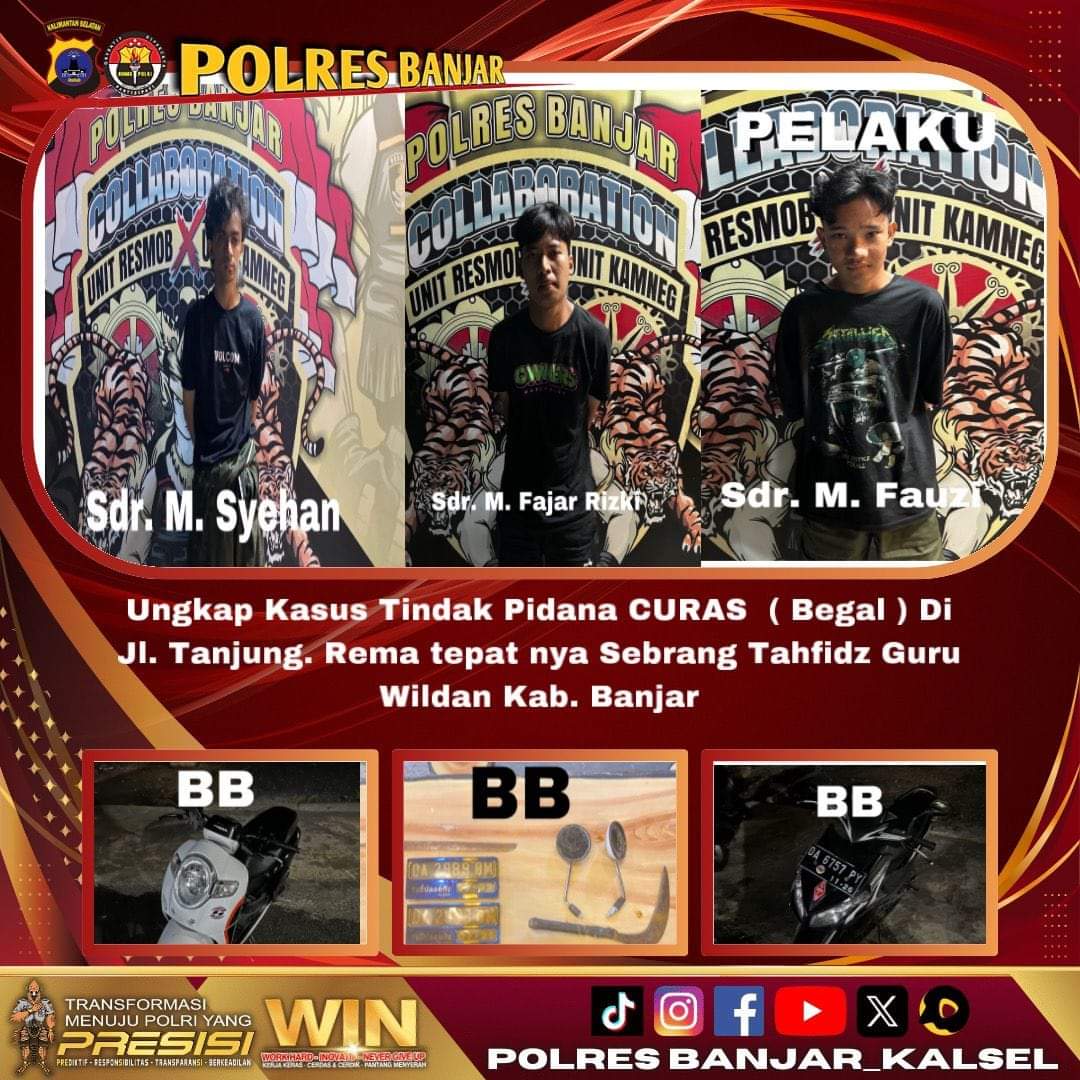 Polisi Berhasil Ungkap Pelaku Begal Di Kecamatan Martapura