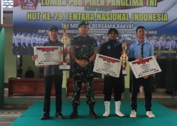 Lomba PBB Piala Panglima TNI Resmi Ditutup, Dandim 1006/Banjar Serahkan Trophy