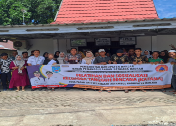 BPBD dan DPKP Kabupaten Banjar Latih Warga Desa Pasar Jati Terkait Kebencanaan
