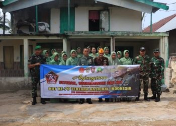 Anjangsana Sambut HUT Ke-79 TNI, Kasdim 1006 Banjar Beserta Persit Silaturahmi Kepada Veteran Dan Warakawuri