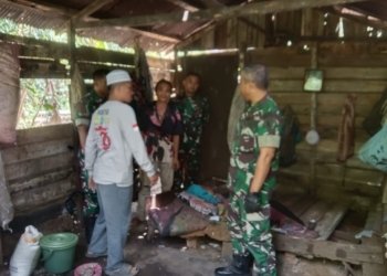 Rumah Tidak Layak Huni Di Desa Cintapuri Dapat Perhatian Dari Danramil Simpang Empat