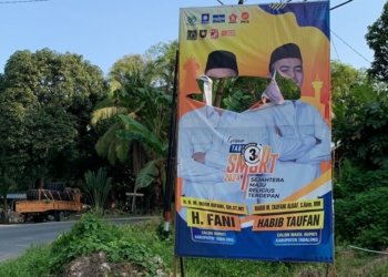 Meski Tanpa Ada Laporan, Bawaslu Tabalong Tindak Lanjuti Dugaan Perusakan APK Paslon 3