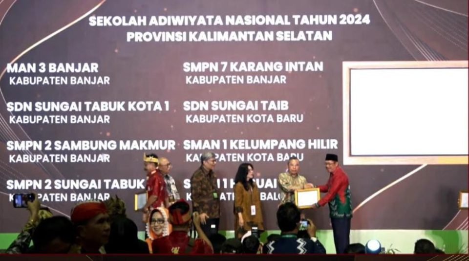 Lima Sekolah Dikabupaten Banjar Terima Adiwiyata Nasional