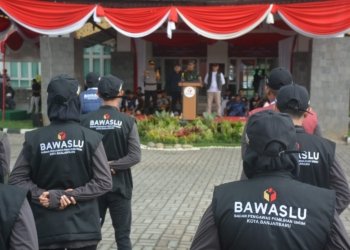 Kasdim 1006/Banjar Hadiri Apel Siaga Masa Tenang Pilkada