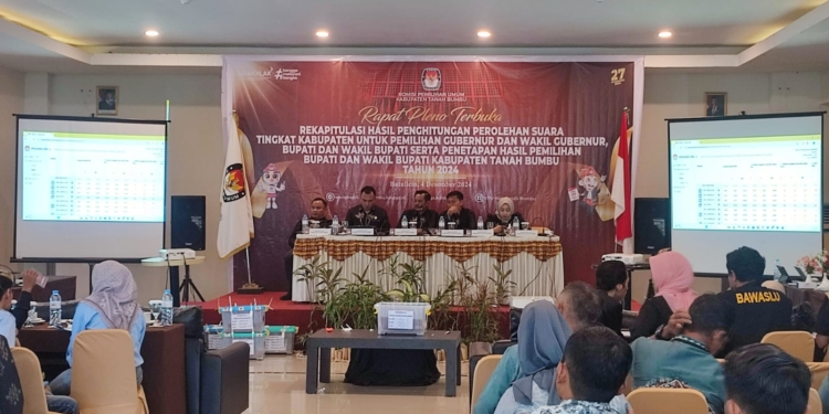 KPU Tanbu Gelar Rapat Pleno, Cabup ARB Unggul di Pilkada 2024