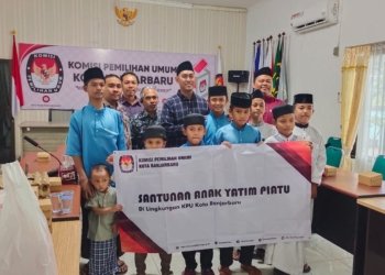 Ikuti Arahan KPU RI, KPU Banjabaru Santuni Anak Yatim