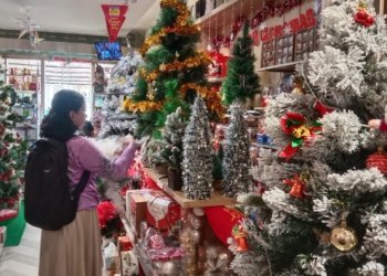 Penjualan Aksesoris Hingga Pohon Natal di Banjarbaru Meningkat