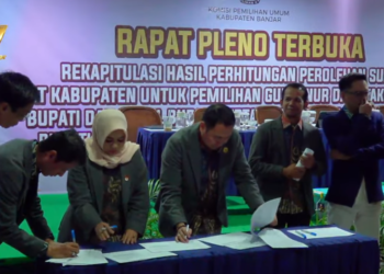 KPU Kabupaten Banjar Tetapkan Bupati dan Wakil Bupati Kabupaten Banjar