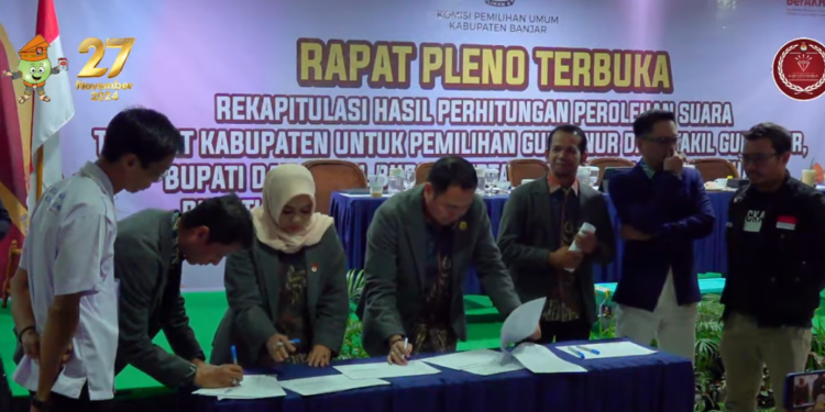 KPU Kabupaten Banjar Tetapkan Bupati dan Wakil Bupati Kabupaten Banjar