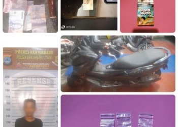 Unit Reskrim Polsek Banjarbaru Utara Berhasil Sita Tiga Paket Sabu dan Sebilah Sajam