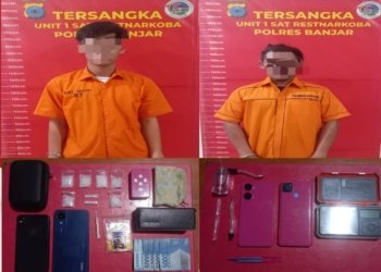 Bengkel Jadi Sarang Narkoba, Dua Pelaku Dibekuk Satresnarkoba Polres Banjar