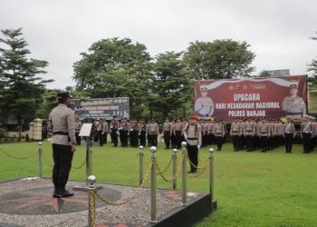 Khidmat dan Penuh Semangat, Upacara Kesadaran Nasional di Mako Polres Banjar Berjalan Lancar