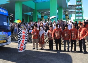 Dandim 1006/Banjar Iringi Haru Pelepasan 163 Calon Jamaah Haji Kota Banjarbaru