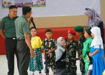 Kodim 1022 Tanah Bumbu Sambut Kunjungan Anak-anak TK, Kenalkan Tugas Pokok TNI AD