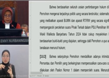 MK Tolak Gugatan Tim Hanyar Untuk PSU Pilwali Banjarbaru