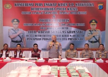 Polda Kalsel Bongkar Jaringan Narkotika Besar: 54,8 Kg Sabu, Ribuan Ekstasi, 239 Tersangka