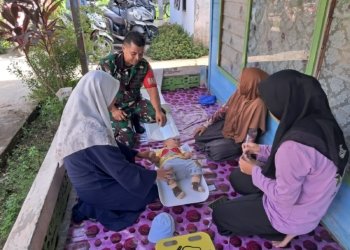 Babinsa Ikut Turun Tangan, Lawan Stunting Lewat Posyandu Gizi Sehat di Martapura