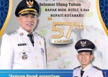 Bupati Kotabaru H.M Rusli Ultah Ke- 57 Tahun Kades Dirgahayu Beri Ucapan Selamat
