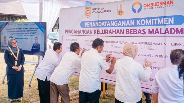 Kelurahan Mentaos Jadi yang Pertama di Indonesia Bebas Maladministrasi, Banjarbaru Menuju Kota Berintegritas