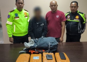 PJR Polda Lampung Gagalkan Penyelundupan 4 Kg Ganja di Jalan Tol Bakter