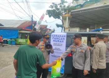 Sat Binmas Polres Kotabaru Gelar Gerakan Pangan Murah di Dua Desa
