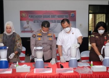 Ditresnarkoba Polda Kalsel Musnahkan Sabu Senilai Miliaran Rupiah