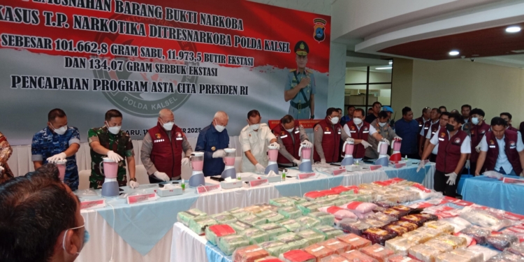 Polda Kalsel Musnahkan 101 Kilogram Sabu dan 11 Ribu Ekstasi, 520 Ribu Jiwa Terselamatkan