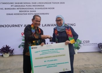 Bandara Internasional Syamsudin Noor Salurkan Bantuan PMT Balita di Banjarbaru
