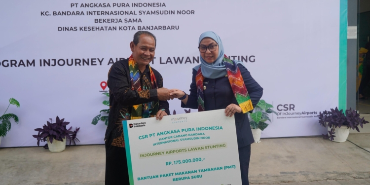 Bandara Internasional Syamsudin Noor Salurkan Bantuan PMT Balita di Banjarbaru