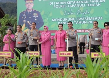 Kapolda Sumut Tanam Jagung di Lahan Ketahanan Pangan Polres Tapteng