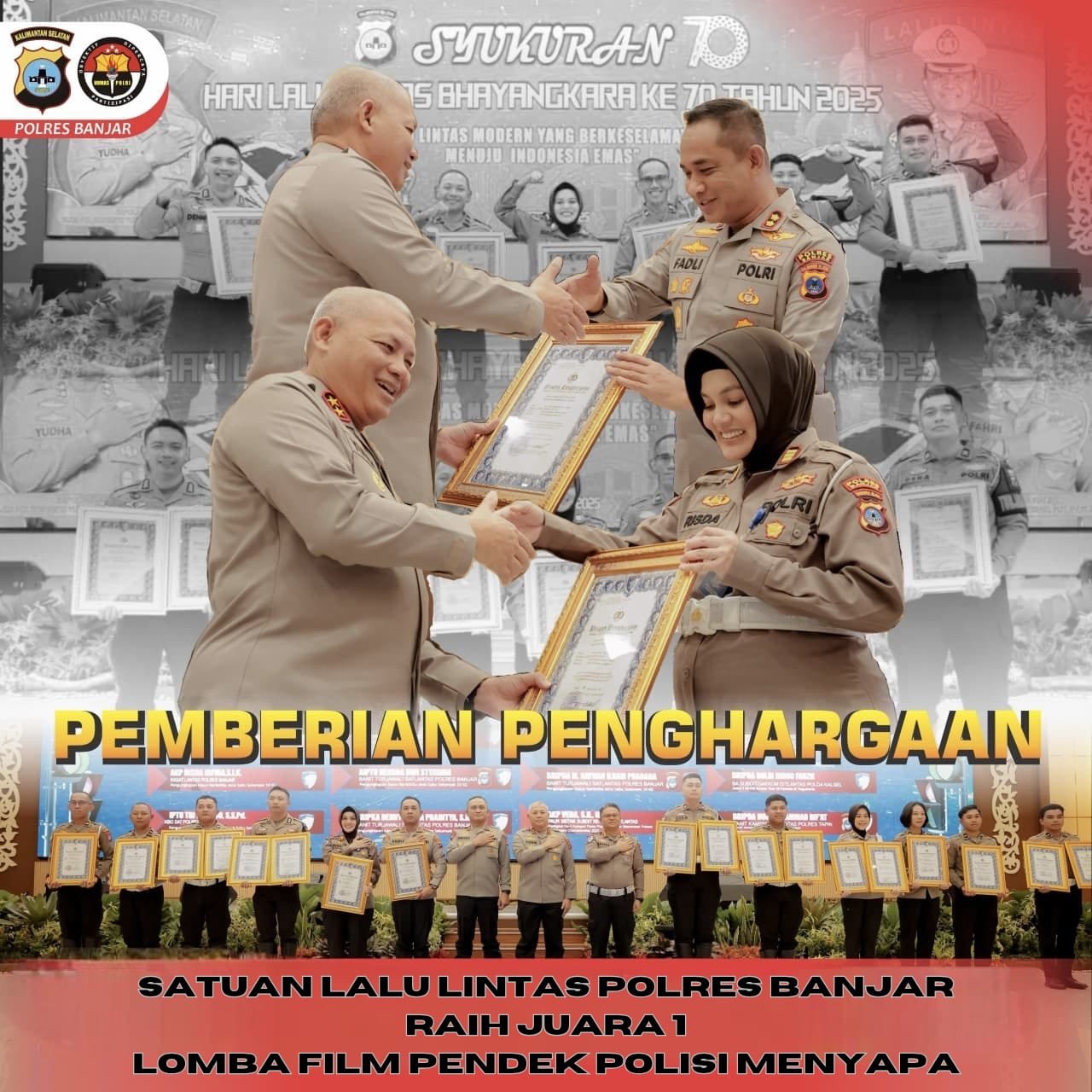 Satlantas Polres Banjar Raih Juara 1 Lomba Film Pendek Polisi Menyapa