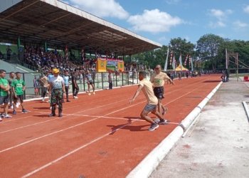 Semarak HUT ke-80 TNI, Kodim 1006/Banjar Ikut Ramaikan Lomba Estafet 4×400 Meter di Banjarmasin