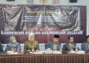 Pasi Ops Kodim 1006/Banjar Hadiri Rapat Pleno PDPB Triwulan III di KPU Kabupaten Banjar