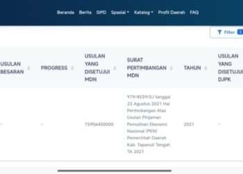 Data SDPDN Ungkap Kejanggalan: Pinjaman PEN Tapteng Disetujui Tanpa Usulan dan Rincian