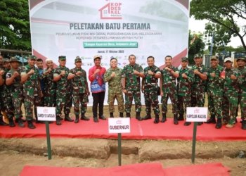 Kodim 1006/Banjar Dukung Peletakan Batu Pertama 800 Gerai Koperasi Merah Putih di Kabupaten Banjar
