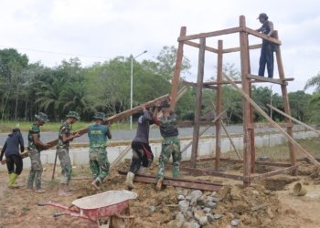 Satgas TMMD Ke 126 Kodim 1022 Tanah Bumbu Bangun Tower Penampungan Air Untuk Warga Rejosari