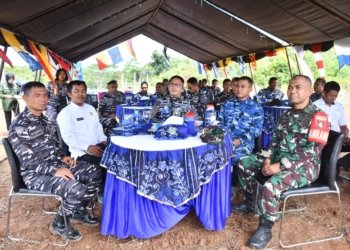 Lanal Kotabaru Panen Raya Program Ketahanan Pangan TNI AL Bersama Petani Binaan di Sebelimbingan