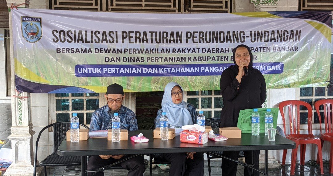 Dorong Pertanian Berkelanjutan, Distan dan DPRD Kabupaten Banjar Gelar Sosialisasi Perda di Desa Pemajatan
