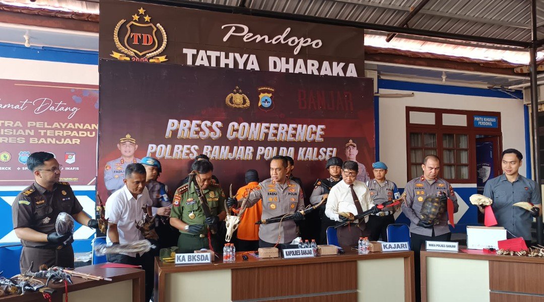 Polres Banjar Bongkar Perdagangan Ribuan Bagian Satwa Dilindungi di Martapura
