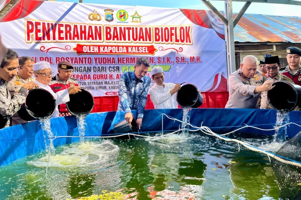 Yayasan Majelis Arsyadi Dalam Pagar Terima Bantuan 20 Kolam Bioflok dan 5.000 Bibit Ikan Nila dari Kapolda Kalsel dan PT Hasnur