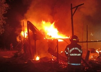 Kebakaran Hebat di Desa Mandi Kapau Timur, Kandang Ayam dan Rumah Penjaga Ludes Dilalap Api